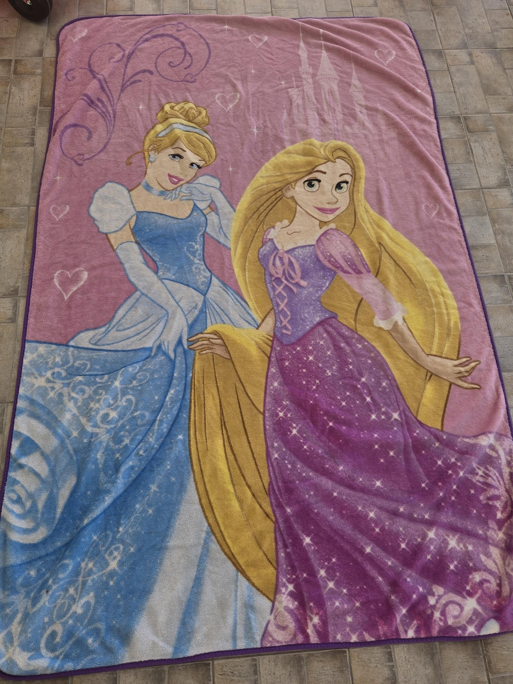 Disney Pink, Blue & Gold Princess Fleece Throw Blanket